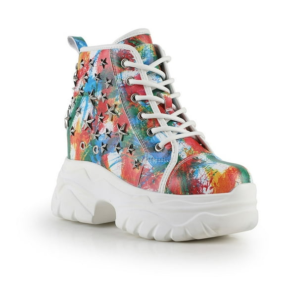 Women’s Colorful Paintbrush Star Wedge Sneakers