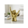 thumbnail image 3 of Hand Sculpture for Home Decor or Bathroom Decor - Modern Hang Loose Statue for Bookshelves, Office Accents, and Room Design - Living Room Decor or Coffee Table Ornament - 7", Gold, 3 of 14