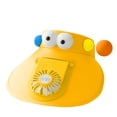 thumbnail image 2 of SGFCWSX Sun Visor Hat for Kids Girls Wide Brim UV Protection Cooling Fan 3D Cartoon Eyes Adjustable Summer Outdoor Beach Sun Hats Yellow Free Size, 2 of 3