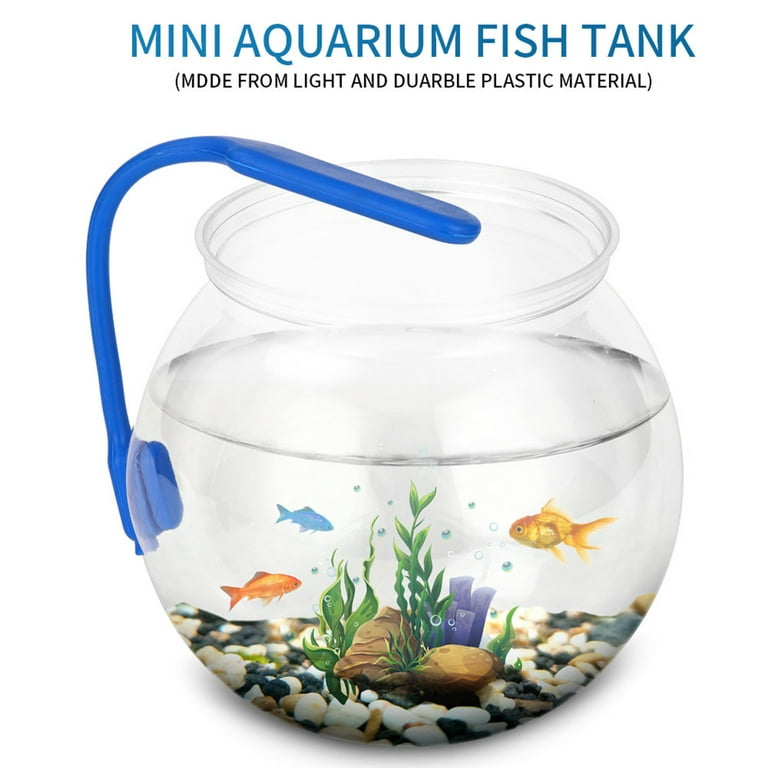 Pnellth Fish Tank Anti-drop Smooth Plastic Aquarium Tank Round Fish Bowl  Home Use