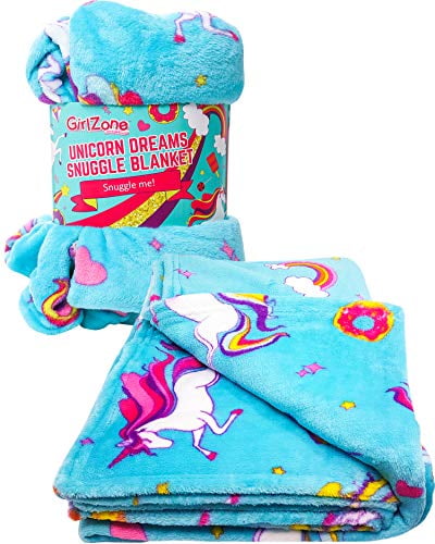 Unicorn Fleece Blanket Throw Blanket Para Niñas, Girlzone 