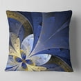 thumbnail image 2 of Designart Blue and Yellow Large Fractal Pattern - Floral Throw Pillow - 18x18, 2 of 5