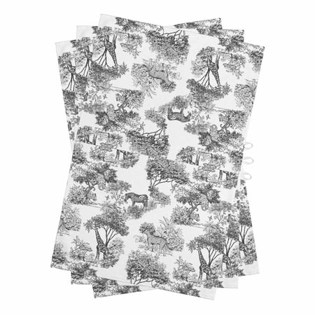 Country Giraffe Kitchen Towels Set of 3 Water Absorbent Dish Towel Vintage Rustic Animals Green Forest Tree Decorative Hand Towels - Quick Drying Cloth for Cooking Baking 18x28 Inch