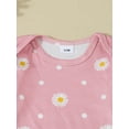 thumbnail image 6 of Suealasg Newborn Girl 3Pcs Fall Outfits Long Sleeve Daisy Print Romper + Long Pants + Headband Set 3 6 12 18 Months Infant Baby Girl Clothes, 6 of 7