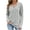 Gray 08, variant on Summer Tops Ribbed Henley Long Sleeve Pullover Top, Scoop Neck Half Button Front Loose Knit Blouse, Thermal Stretchy Casual Tunic Tops for Women Trendy