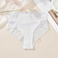 thumbnail image 2 of HVOBTTY Women's Soft Underwear Butt Lifting Briefs Panties Mid Waist Solid Color Patchwork Breathable Brief White, XL, 2 of 5