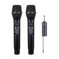 thumbnail image 1 of Micrófono Inalámbrico de Doble Canal UHF, Conjunto de Micrófono Dinámico de Mano con Receptor Recargable para Karaoke en Escenario, 1 of 5