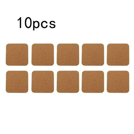 

Yannee 10 Pcs Cork Coasters Square Cork Mat Self-adhesive DIY Backing Sheet for Home Bar