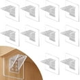 thumbnail image 4 of Adhesive Shelf Bracket, Double Row Thickened and Reinforced Design, Heavy Duty Punch Free Shelf Support Pegs for Shelves Kitchen Cabinet Book Closet (Clear/1 Pack) 5.91x2.76", 4 of 6