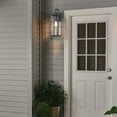 thumbnail image 2 of 22.48in Matte Black Outdoor Wall Lantern with Clear Glass Shade, 2 of 6