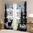 thumbnail image 2 of Homewish Jungle Animal Deer Black Out Curtains,Rustic Farmhouse Cabin Curtains Pack of 2 (42x63 Each),Old Barn Door Bedroom Curtains For Boys Teens,Microfiber Bedroom Decor, 2 of 6