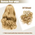 thumbnail image 2 of 8pcs 24" 61cm Gold Tone 4 Clips in Hair Extensions Full Head Long Curly Synthetic Women Hair Wigs, 2 of 6