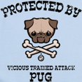 thumbnail image 2 of CafePress - Protected By Pug Infant Bodysuit - Baby Light Bodysuit, Size Newborn - 24 Months, 2 of 4