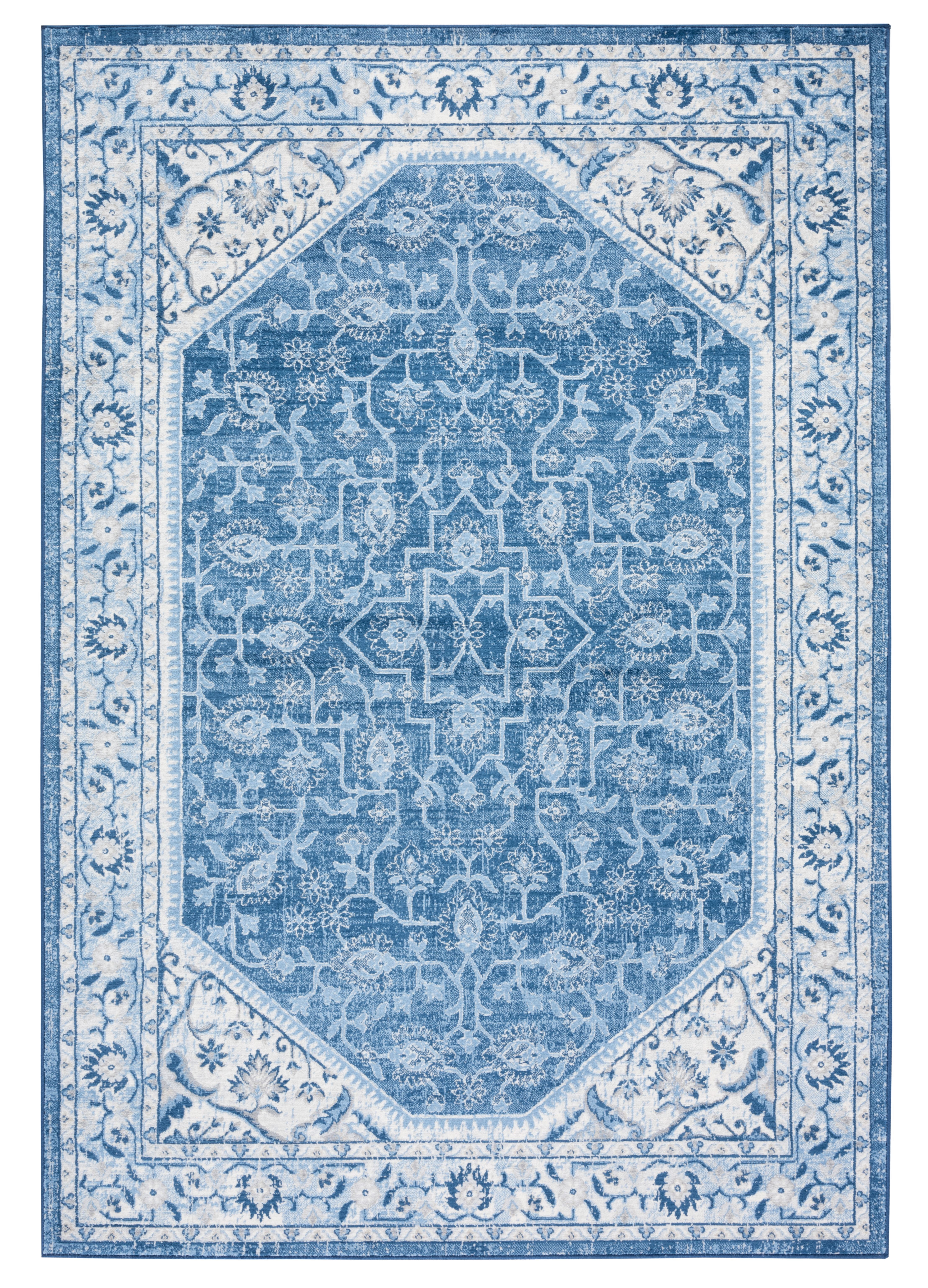 SAFAVIEH Brentwood Theobald Oriental Area Rug, Ivory/Navy, 4' x 6'