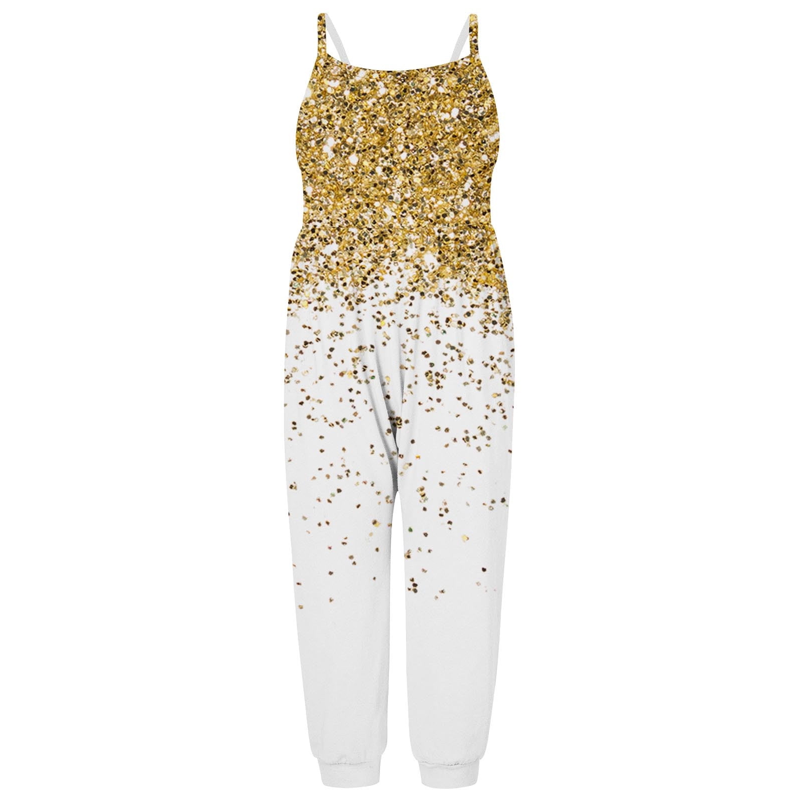 Penkiiy Toddler Girls Kids Jumpsuit One Piece Glitter Printed
