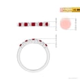 thumbnail image 5 of ANGARA Natural Square Ruby and Princess Diamond Semi Eternity Classic Wedding Ring in 14K White Gold for Women (Size-2.2mm) | July Birthstone Jewelry for Her, 5 of 10