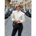 thumbnail image 4 of Women'S Elegant Solid Single Breasted High Street Jacket for Party and Chic Outwear Apricot S, 4 of 9