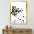 thumbnail image 3 of Designart 'Monochrome Japanese Oriental Crane Bird' Traditional Framed Art Print, 3 of 4
