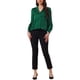 thumbnail image 2 of CAMISA DE BOTONES CHIC INSPIRADA EN EL TRABAJO CASUAL PARA MUJERES, BLUSA DE MANGA LARGA DE SATÉN, TAMAÑO S, VERDE, 2 of 6