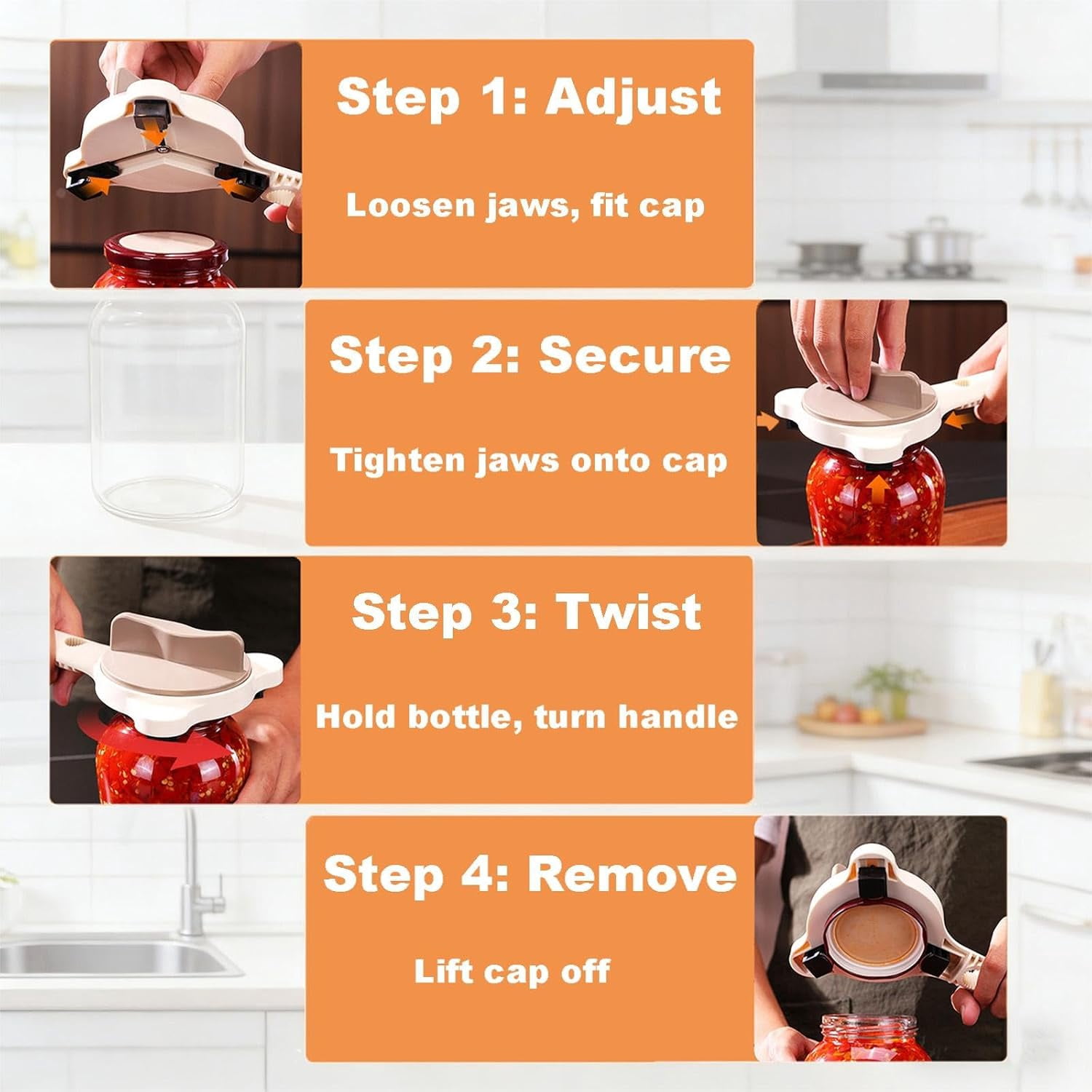 FRKSMD-Jar Opener for Weak Hands & Seniors with Arthritis, Adjustable Lid Remover for Bottles, Easy Grip Can Opener Manual