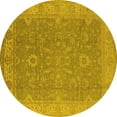 thumbnail image 1 of Ahgly Company Machine Washable Indoor Round Oriental Yellow Industrial Area Rugs, 6' Round, 1 of 4