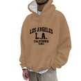 thumbnail image 4 of MIASHUI Unisex Los Angeles City Print Hoodie with Letter Design, Long Sleeve Pullover for Casual and Street Style Khaki,M, 4 of 4