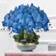 thumbnail image 4 of Flores artificiales de orquídea Phalaenopsis de 37 pulgadas 6 piezas MENGJIAQI para decoración del hogar azul, 4 of 6