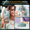 thumbnail image 3 of Allytechgroup iPhone 15 Magnetic Case with Rotating Stand, Multi Angle Viewing Stand Anti-Scratch Compatible with Magsafe & Car Mount Phone Case for Apple iPhone 15, Blue, 3 of 7