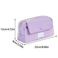 thumbnail image 3 of Yhmxh Simple Style Pencil Storage Bag, Large Capacity Multi-layered Pencil Case Organizer, Practical Aesthetic Fabric Makeup Pouch with Zipper, Sturdy Waterproof Pen Pouch Bag (Purple), 3 of 7