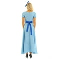 thumbnail image 2 of YEAHDOR Womens Halloween Costume Short Puff Sleeves Princess Dress Fancy Party Maxi Dress with Headwear Belt Light Blue XX-Large, 2 of 7