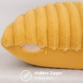 thumbnail image 4 of decorUhome Pack of 2 Faux Fur Plush Throw Pillow Covers 18x18, Soft Fluffy Striped Decorative Couch Pillow Covers , Mustard Yellow, 4 of 9