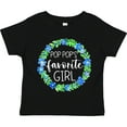 thumbnail image 3 of Inktastic Pop Pop's Favorite Girl Blue Flowers Wreath Girls Toddler T-Shirt, 3 of 5