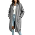 thumbnail image 4 of IUYRTFE Women Mid Length Zip Up Coat with Pockets for Winter Casual Daily Wear, 4 of 7