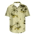 thumbnail image 5 of OKBOP Mens Button Up Shirts,Beach Button Up Short Sleeve Summer Plain Crew Neck Golf Casual T-shirt with Pocket Fathers Day Gift Clearance Yellow S(4), 5 of 5