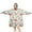 White Cartoon Dinosaurs-2, variant on Wearable Oversized Blanket,White Cartoon Dinosaurs Eggs Pattern Wearable Blanket Hoodie for Adults,Cozy Hooded Blankets with Super Pockets,Super Warm Fuzzy Pullover for Women & Men