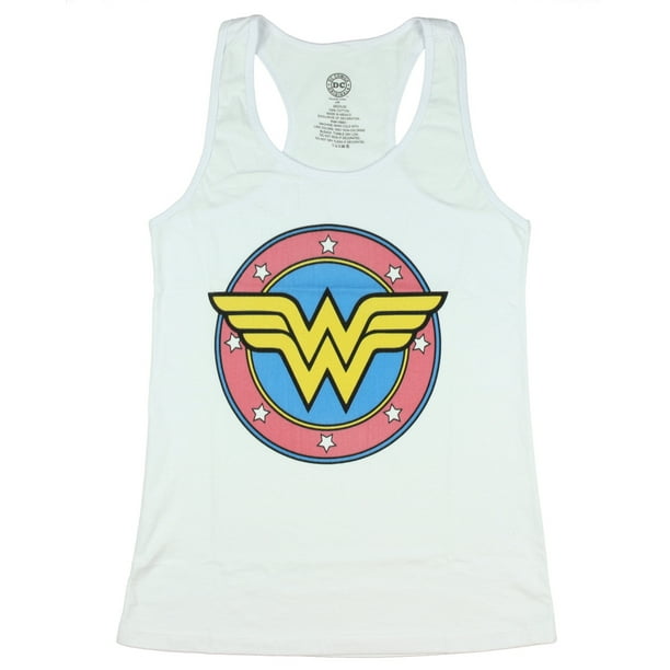 DC Comics Wonder Women Logo Womens Tank Top (White, Small) 
