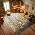 thumbnail image 3 of Ambesonne Floral Decorative Rug Carpet, Vintage Botanical Blossoms, 5' 1" X 7' 5", Beige Reseda Green and Blush, 3 of 5