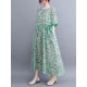 thumbnail image 3 of Vestido suelto de mujer con bolsillos Floral Medias mangas Cordón en la cintura Vestido de vaca Irfora  Vestido, 3 of 7