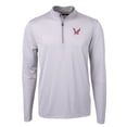 thumbnail image 2 of Men's Cutter & Buck  Gray/White Eastern Washington Eagles Big & Tall Virtue Eco Pique Micro Stripe Recycled Quarter-Zip, 2 of 3