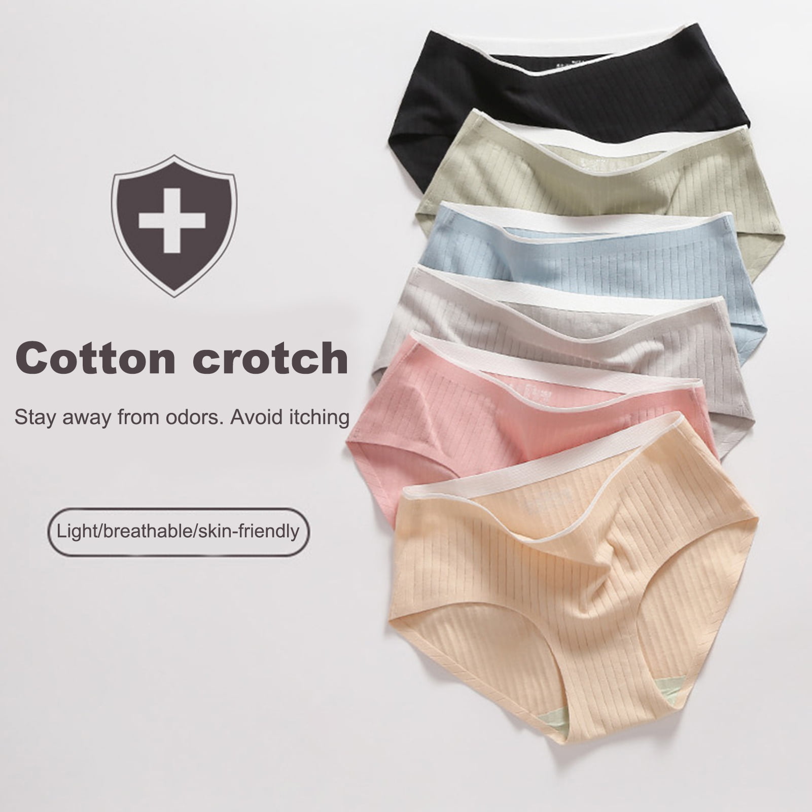 Jiaroswwei Middle Waist Women Briefs Stretchy Cotton Female Intimates  Underwear for Home 