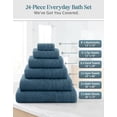 thumbnail image 2 of Casa Platino 24-Pack Towels Set for Bathroom – 100% Ring-Spun Cotton, 2 Bath Sheets, 2 Gym Towel, 2 Bath, 4 Fingertip, 6 Hand, 8 Washcloths, Hotel Quality, Easy to Wash – Steel Blue, 2 of 9