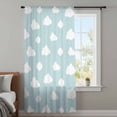 thumbnail image 4 of Clouds Sheer Curtains 54 Inches Long, Cartoon Blue Sky Minimalist Aesthetic Light Filering Curtains, Breathable Simi Curtain Privacy Drapes for Kitchen Bathroom Lightweight Small Window Treatment, 4 of 9