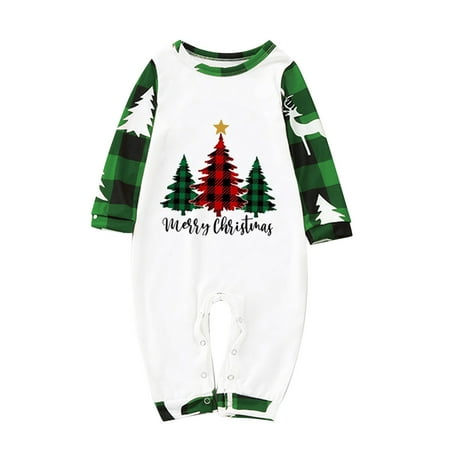 

KEJIG Stylish Fashionable Christmas Print Family European And American Pajamas Parent-child Suit Baby