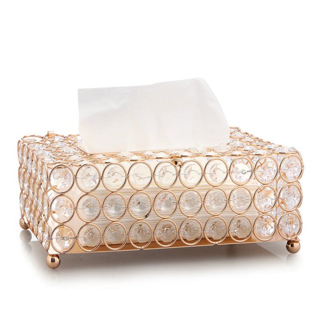 Caja de pañuelos de cristal de lujo de estilo europeo, caja de papel, caja de servilletas creativa, caja de almacenamiento para sala de estar, modelo de adornos para habitación