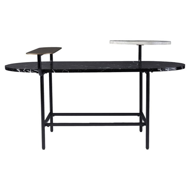SEI Furniture Arcklid Metal-Faux Marble Cocktail Table in Black