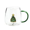 thumbnail image 2 of Glass Christmas Tree Mug, Transparent 3D Design Beverage Cup, Holiday Gift Cup, 2 of 7