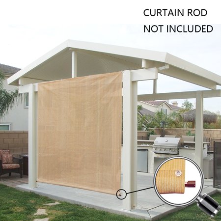 Alion Home Banha Beige Rod Pocket Sun Shade Panel With Aluminum