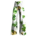 thumbnail image 4 of Green Women's Casual Pants, Wide Leg Pants Woman High Waist Floral Patterned Pants Lightweight Loose Fit Casual Colorful Trouser Imitation Jeans,Women's Casual Pants M, 4 of 4