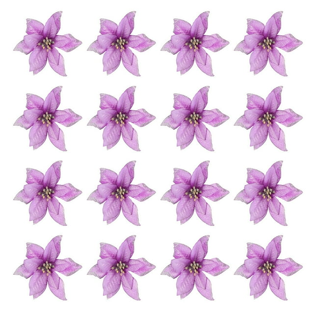 CIMAXIC christmas 36Pcs Christmas Fake Flower Simulation Flower Decoration Xmas Tree Decoration,5.12"X5.12"X1.57"