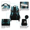 thumbnail image 4 of FORMRS Kids School Backpack Elementary Student Unisex Travel Bookbag with Reflective Stripes, Light Blue Geometric Pattern, 4 of 7